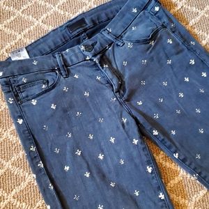 Mother The Looker Ankle Zip Jean in Fleur De Love Sz 26